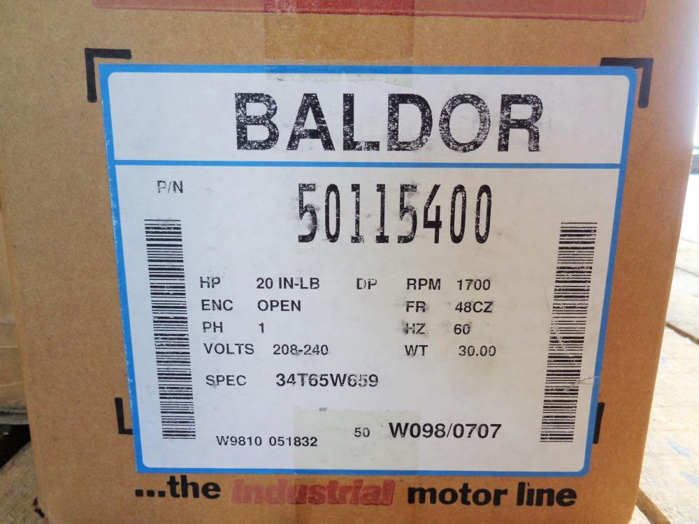 Baldor 20 in-lb Industrial Motor #34T65W659